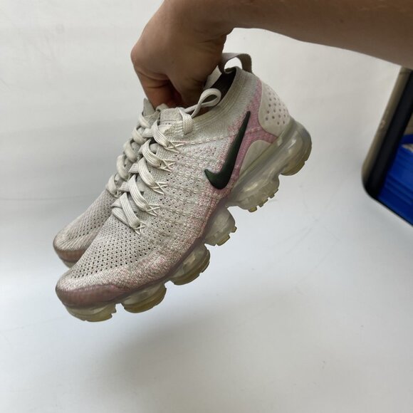 Nike Womens Air Vapormax Flyknit 2 White Hydrogen Pink Sz. 7 942843-102 Read - Picture 14 of 16